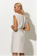 Μίνι φόρεμα μέ βάτες και ζώνη zipper μπεζ Μίνι φόρεμα μέ βάτες και ζώνη zipper μπεζ