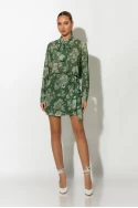 Floral πουκαμίσα με γραβάτα λαδί Floral πουκαμίσα με γραβάτα λαδί
