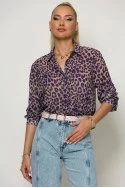 Leopard print πουκάμισο μωβ