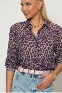 Leopard print πουκάμισο μωβ