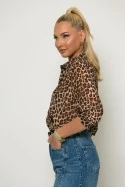 Leopard print πουκάμισο μπεζ