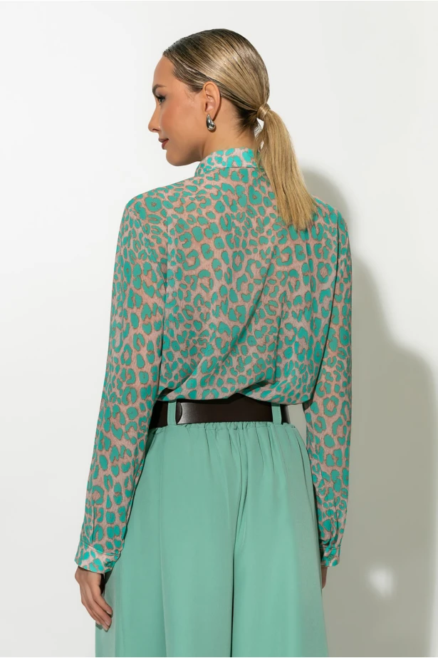 Leopard print πουκάμισο βεραμάν