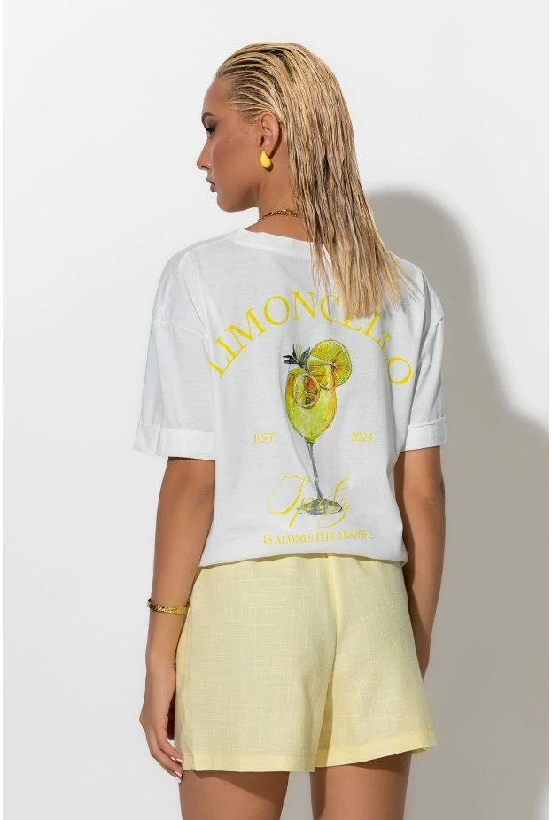 Μπλούζα με στάμπα limoncello λευκό