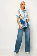 Πουκαμίσα με καλλιτεχνικό print frida λευκό