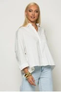Oversized πουκάμισο με loose γραμμή λευκό