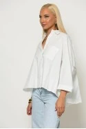 Oversized πουκάμισο με loose γραμμή λευκό