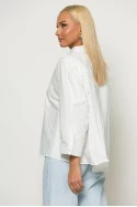 Oversized πουκάμισο με loose γραμμή λευκό