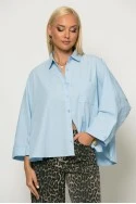 Oversized πουκάμισο με loose γραμμή σιέλ