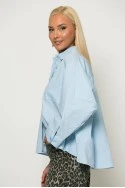 Oversized πουκάμισο με loose γραμμή σιέλ