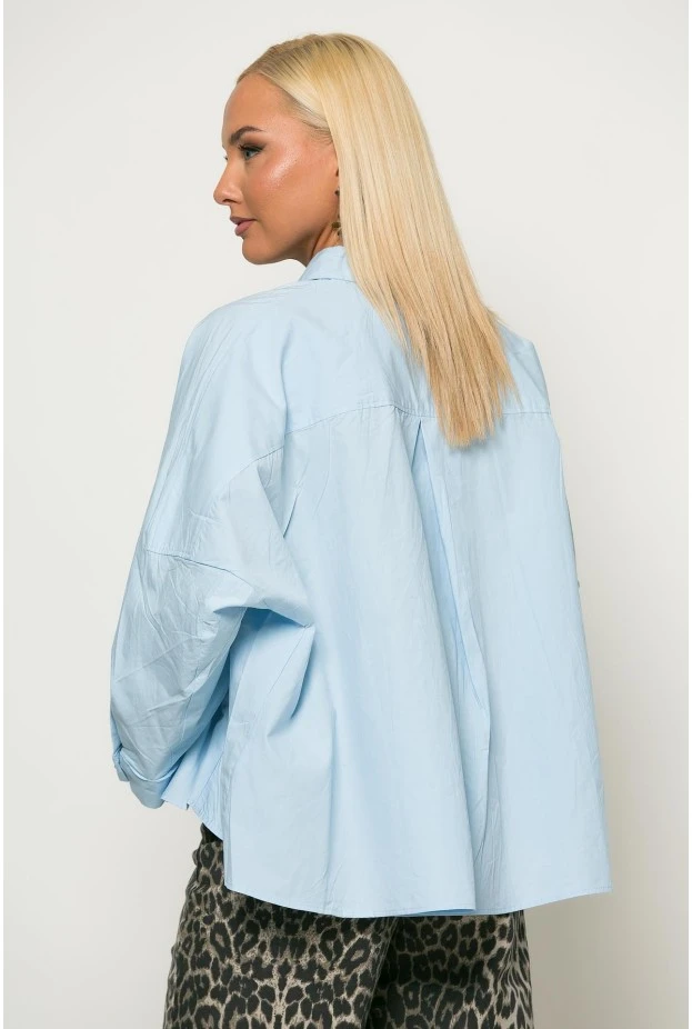 Oversized πουκάμισο με loose γραμμή σιέλ