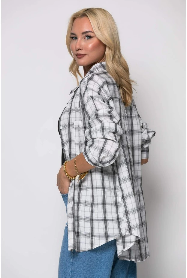 Πουκάμισο καρό γκρι