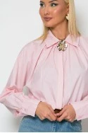 Πουκαμίσα balloon με χρυσή αγκράφα ροζ