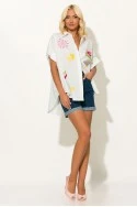 Πουκαμίσα με καλοκαιρινό print hello summer λευκό