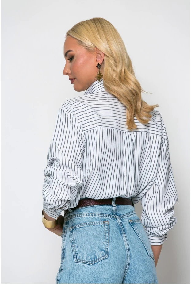 Πουκάμισο ριγέ λευκό