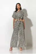 Πουκάμισο leopard prind τύπου λινό μαύρο