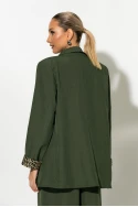 Blazer με φόδρα λεοπάρ λαδί Blazer με φόδρα λεοπάρ λαδί