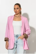 Blazer με φόδρα λεοπάρ baby pink Blazer με φόδρα λεοπάρ baby pink