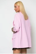 Blazer με φόδρα λεοπάρ baby pink