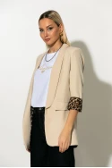 Blazer με λεοπάρ φόδρα μπεζ Blazer με λεοπάρ φόδρα μπεζ
