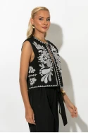 Boho γιλέκο με κεντήματα μαύρο-μπεζ Boho γιλέκο με κεντήματα μαύρο-μπεζ