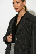 Blazer με ρίγες και στρας μαύρο Blazer με ρίγες και στρας μαύρο