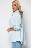 Jean jacket με δαντέλα μπλε ανοιχτό