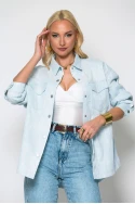 Jean jacket με δαντέλα μπλε ανοιχτό