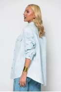 Jean jacket με δαντέλα μπλε ανοιχτό