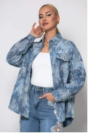 Jean jacket με δαντέλα μπλε 
