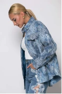Jean jacket με δαντέλα μπλε 