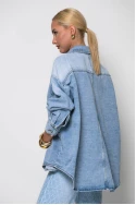 Oversized jean jacket με μεγάλα κουμπιά μπλε