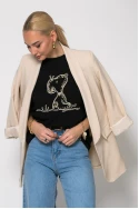 T-shirt με patch dog μαύρο 