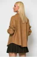 Jacket σουέντ με floral baroque σχέδια ταμπά