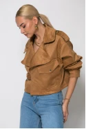 Jacket σουέντ με πλαινό κούμπωμα ταμπά