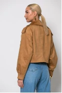 Jacket σουέντ με πλαινό κούμπωμα ταμπά