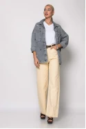 Jean jacket με φιογκάκια ανθρακί