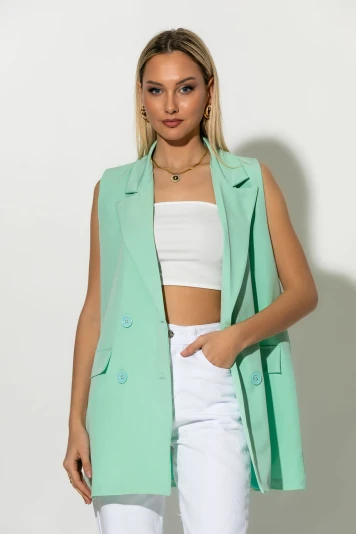 Αμάνικο blazer σιελ