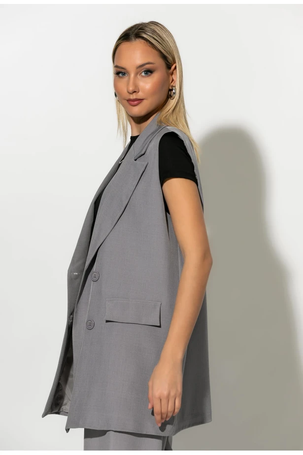 Αμάνικο blazer γκρι Αμάνικο blazer γκρι
