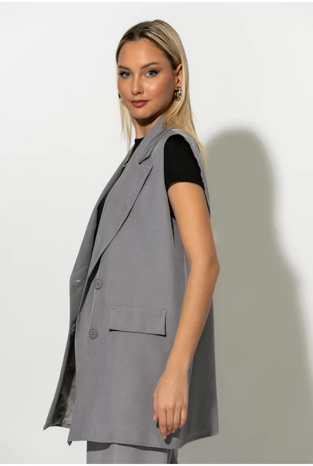 Αμάνικο blazer γκρι