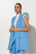 Αμάνικο blazer σιελ