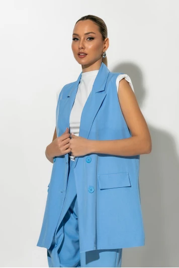 Αμάνικο blazer σιελ