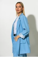 Blazer με ριγέ φόδρα και κουμπί σιελ