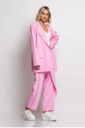 Oversized blazer με φόδρα ροζ