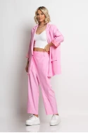 Oversized blazer με φόδρα ροζ