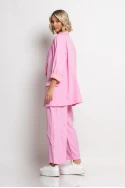 Oversized blazer με φόδρα ροζ