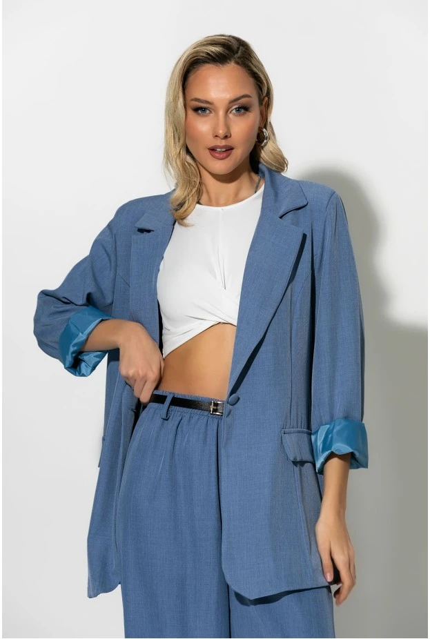 Blazer με φόδρα γκρισιέλ