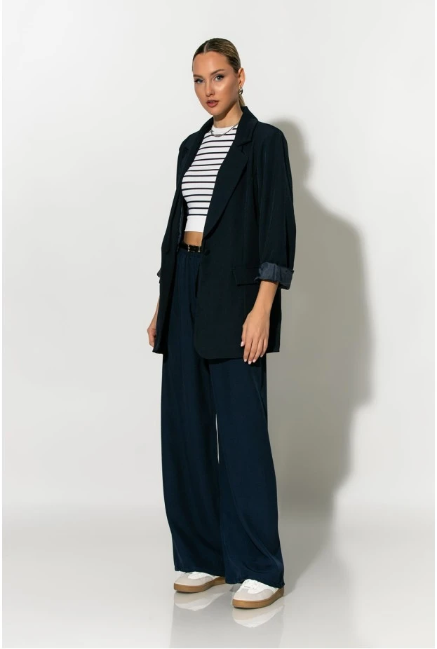 Blazer με φόδρα blue navy