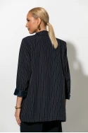 Ριγέ blazer με φόδρα και βάτες μπλε Ριγέ blazer με φόδρα και βάτες μπλε