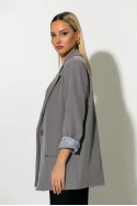 Ριγέ blazer με φόδρα και βάτες γκρι Ριγέ blazer με φόδρα και βάτες γκρι