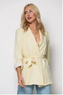 Blazer με ζωνάκι κίτρινο